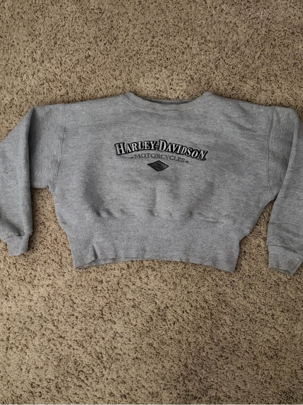 Harley-Davidson Light Gray Crewneck Sweatshirt with Logo